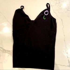 Y2K black knit tank